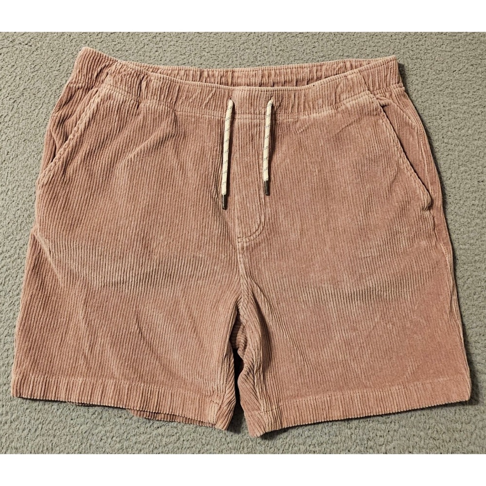 Faherty Brand Men Large Pink Knit Cord Corduroy Drawstring Shorts MBS2430-DPL